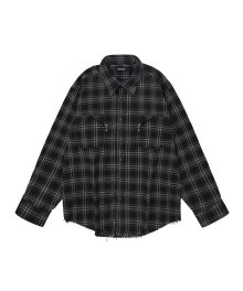 Cut&Zip Flannel Shirts (Black/Charcoal)