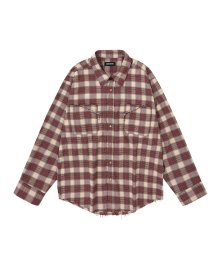 Cut&Zip Flannel Shirts (Red/Ivory)