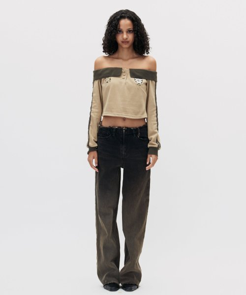 GRADATION STANDARD FIT DENIM PANTS BLACK