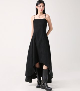 어반드레스(AVANDRESS) Unbalance Maxi Dress BLACK