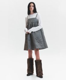 QUILTED MINI DRESS (GREY)