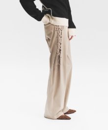 SIDE LACE-UP TROUSERS (BEIGE)