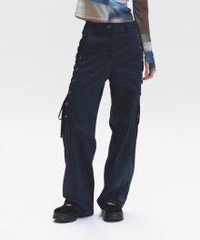 SIDE LACE-UP TROUSERS (NAVY)