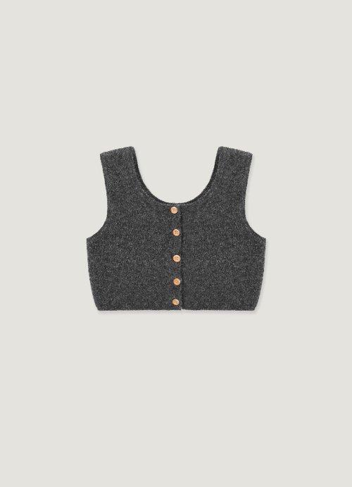 MUSINSA | DEARISH Gray Two Way Cropped Vest