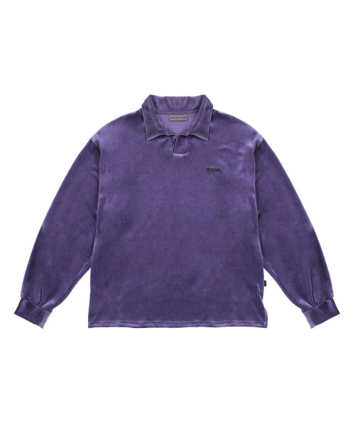 Вельветовое регби с открытым воротом Purple