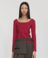 SQUARE NECK CORSET KNIT_RED