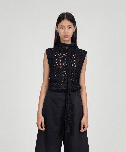 CROCHET VEST_BLACK