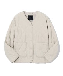 (W) QUILTED PADDED CARDIGAN (BEIGE) [LRSWCUP909M]