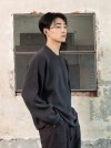 High Density SuperFine Wool Pullover Knit [Charcoal]