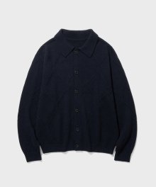 LOGO PATTERN CARDIGAN V2 (DARK NAVY)