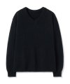 v neck knit (black)