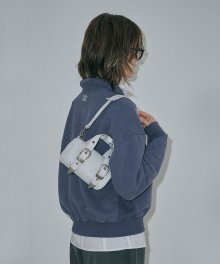 BELTED LOG BAG_cloud two-tone brushed