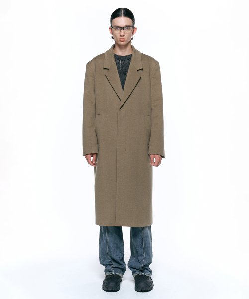 Однобортное пальто Mapel из кашемира DEEP BEIGE