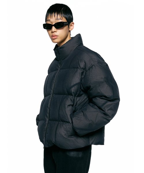 MUSINSA | INSILENCE Double layered down jacket BLACK