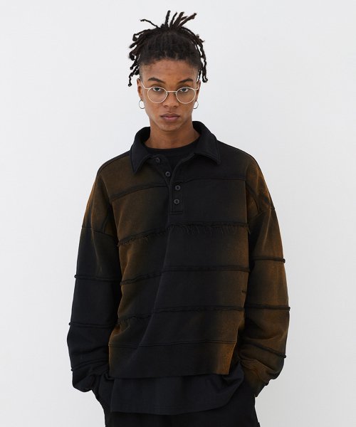 CUTTING COLLAR SWEATSHIRT Black