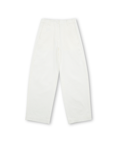 W High Waisted Chino Pants, White