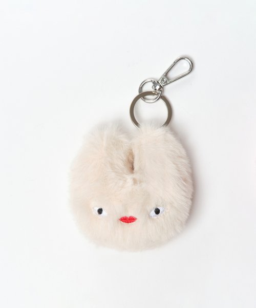 토끼욤 키체인 ACC Tokiyom keychain eco fur ivory