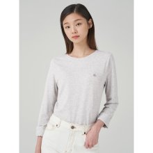 [Essential] 코튼 모달 라운드넥 긴소매 티셔츠  그레이 (BF3741E023)