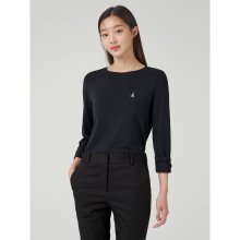 [Essential] 코튼 모달 라운드넥 긴소매 티셔츠  블랙 (BF3741E025)