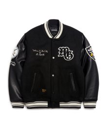 MG WOOL VARSITY JACKET - BLACK