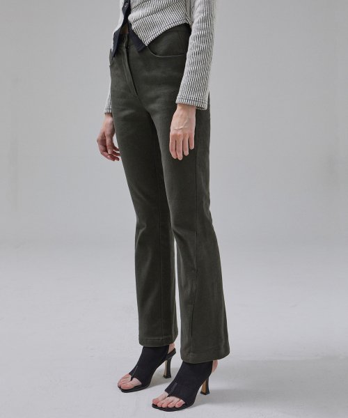 [LINE] Slit Flare Peach Cotton Pants (2colors)