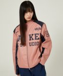 와이케이(WAIKEI) 싱글 라이더 비건 레더 자켓 핑크