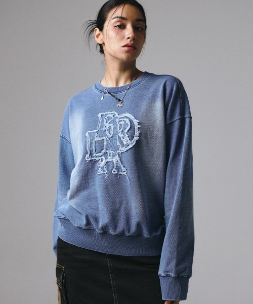 ◇PRENDA◇ DENIM TERRY PATCHED SWEATSHIRT INDIGO 프렌다(PRENDA) DENIM TERRY PATCHED SWEATSHIRT INDIGO