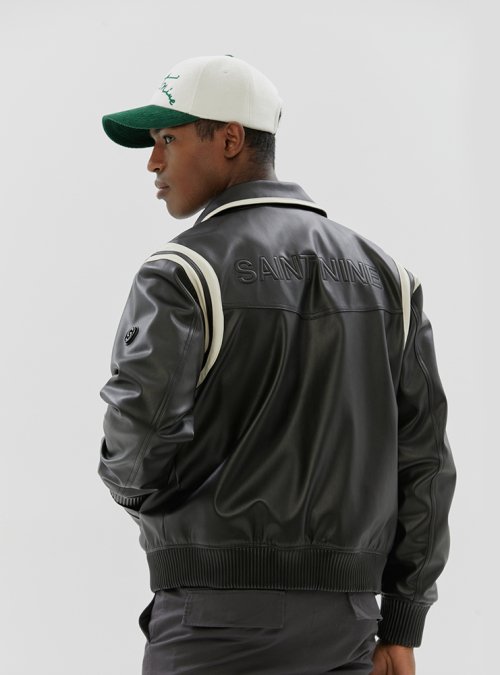 세인트나인 골프웨어(SAINTNINE GOLFWEAR) 남성 에코레더 블루종 자켓 BLACK / SNA3MJP104BK - 사이즈 & 후기 | 무신사