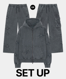 [SET-UP] PINCH WASHED HOOD ZIP-UP CHARCOAL