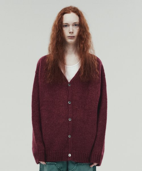 MOHAIR CARDIGAN BURGUNDY (VH2DFUK680A)