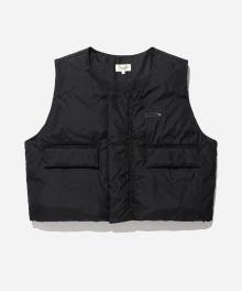 ACTIVE CROP LAYERED PUFFER VEST BLACK