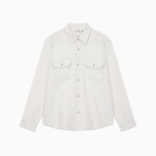 [CK 카키스] 남 그레이 롱슬리브 더블 포켓 멜란지 셔츠 40QM109 FPU