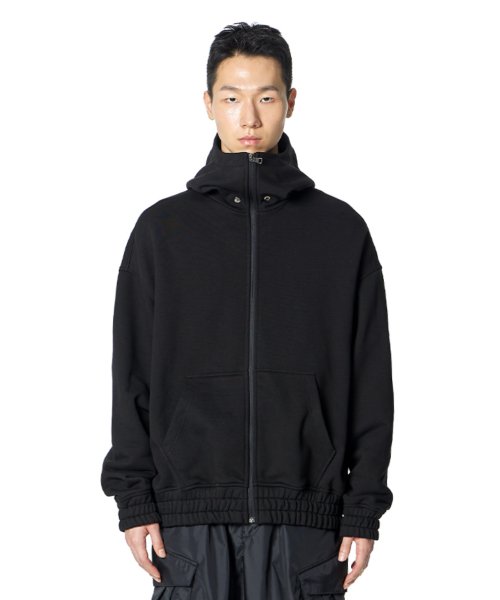 Gear Silhouette Hoodie Zip-up (BLACK)