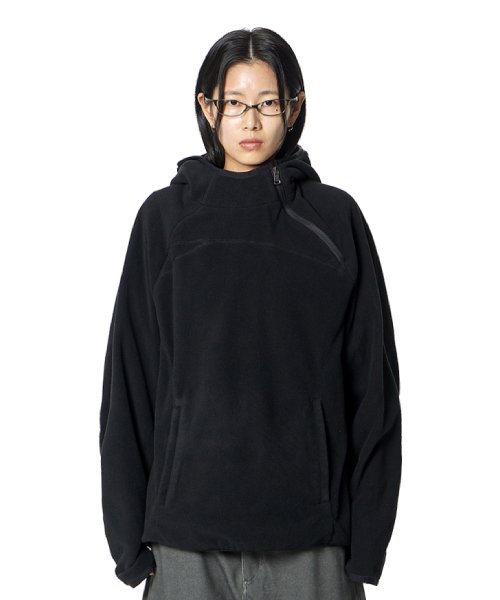 록히드마틴(LOCKHEED MARTIN) Cross Zip-up Fleece Hoodie (BLACK