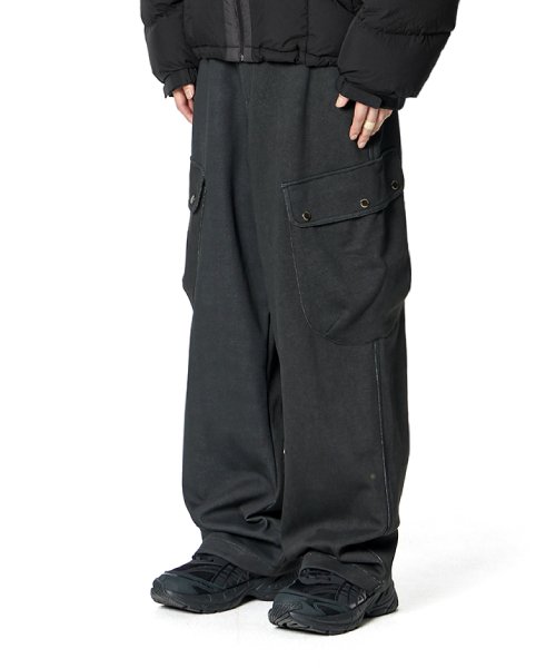 Side Big Pocket Cargo Pants (WASHED BLACK)