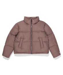 TAG CROPPED PUFFER - BURGUNDY