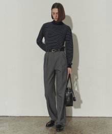 SEMI-WIDE WOOL SLACKS CHARCOAL GREY_UDPA3D224CG