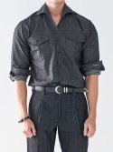 올클래식(ALLCLASSIC) Italian one-piece Shirts Black Denim / ALCSH002