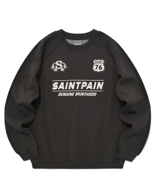 MUSINSA | SAINTPAIN SP Garment Dying Rig Crew Neck - Charcoal