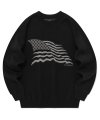 SP 자카드 아메리칸 니트 스웨터-블랙