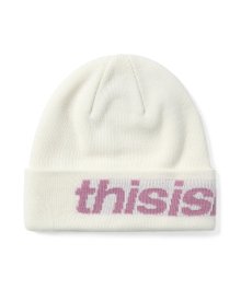 SP-Logo Big Cuff Beanie White