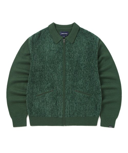 MUSINSA | thisisneverthat® Velvet Knit Zip Polo Green