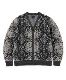 Python Jacquard Knit Cardigan Black