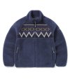 Knit Paneled Fleece Jacket Purple