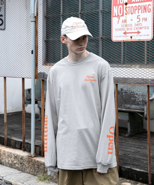 ATTITUDE LETTERING LONG SLEEVE-GREEN GRAY