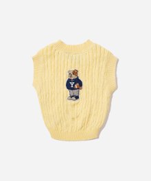 HERITAGE DAN DOGGY CABLE KNIT LIGHT YELLOW