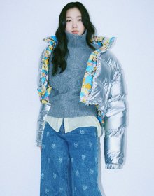 CROPPED DOWN JACKET REVERSIBLE_SILVER
