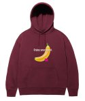 한량(HANRYANG) HR 0051 yellow banana hoodie maroon 노랑 바나나 와인색후드