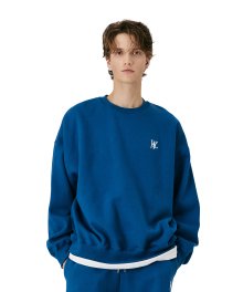 (기모)Signature basic sweatshirt - MID BLUE