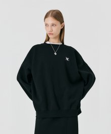 (기모)Signature basic sweatshirt - BLACK